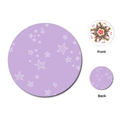 Star Lavender Purple Space Playing Cards (round) 