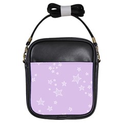 Star Lavender Purple Space Girls Sling Bags by Alisyart