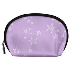 Star Lavender Purple Space Accessory Pouches (large)  by Alisyart