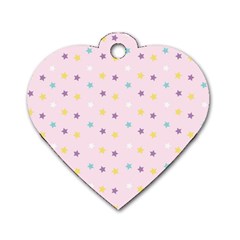 Star Rainbow Coror Purple Gold White Blue Dog Tag Heart (one Side)