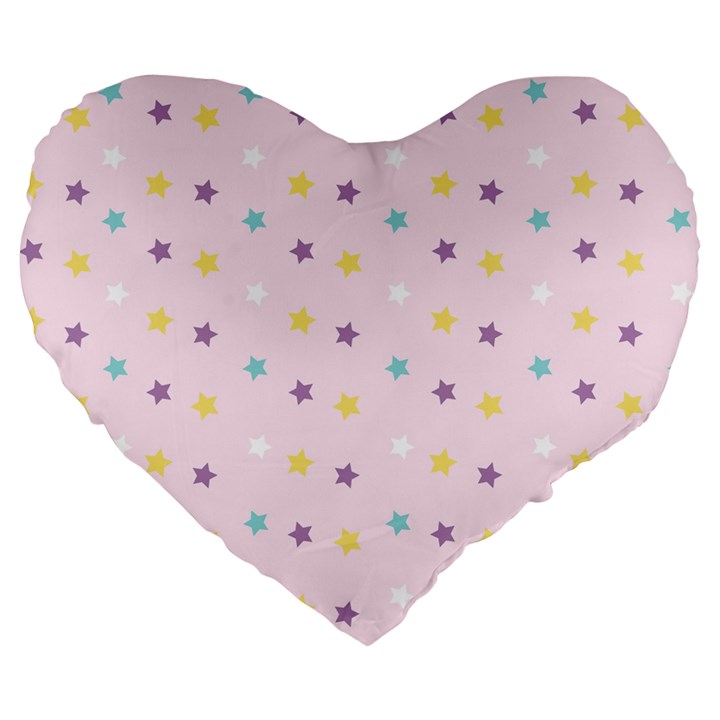 Star Rainbow Coror Purple Gold White Blue Large 19  Premium Heart Shape Cushions