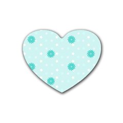 Star White Fan Blue Heart Coaster (4 Pack) 