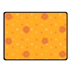 Star White Fan Orange Gold Fleece Blanket (small)