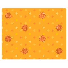 Star White Fan Orange Gold Double Sided Flano Blanket (medium) 