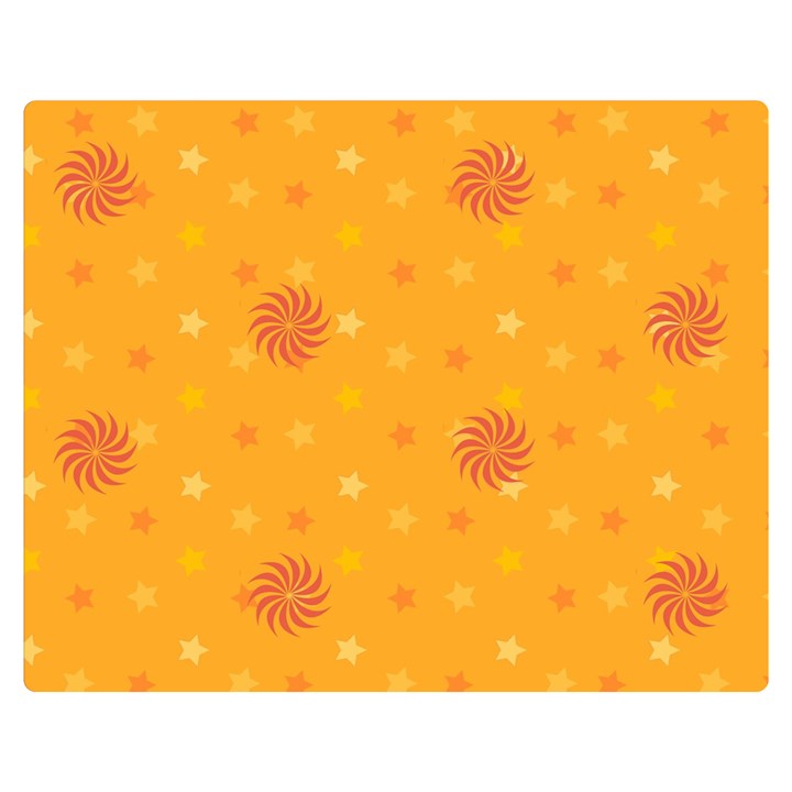 Star White Fan Orange Gold Double Sided Flano Blanket (Medium) 