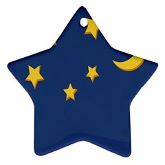 Starry Star Night Moon Blue Sky Light Yellow Ornament (star)