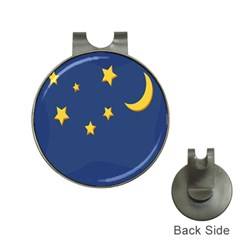 Starry Star Night Moon Blue Sky Light Yellow Hat Clips With Golf Markers