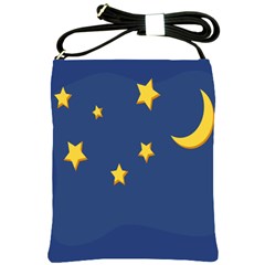 Starry Star Night Moon Blue Sky Light Yellow Shoulder Sling Bags by Alisyart