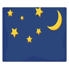 Starry Star Night Moon Blue Sky Light Yellow Double Sided Flano Blanket (small)  by Alisyart