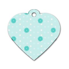 Star White Fan Blue Dog Tag Heart (two Sides)