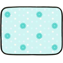 Star White Fan Blue Double Sided Fleece Blanket (mini) 