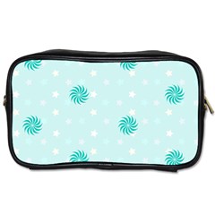 Star White Fan Blue Toiletries Bags 2-side