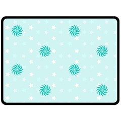 Star White Fan Blue Fleece Blanket (large) 