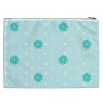 Star White Fan Blue Cosmetic Bag (XXL)  Back