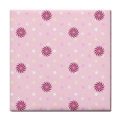 Star White Fan Pink Tile Coasters