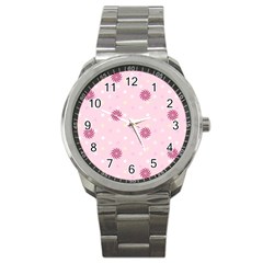 Star White Fan Pink Sport Metal Watch by Alisyart