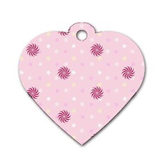 Star White Fan Pink Dog Tag Heart (two Sides) by Alisyart