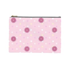 Star White Fan Pink Cosmetic Bag (large)  by Alisyart