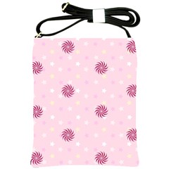 Star White Fan Pink Shoulder Sling Bags