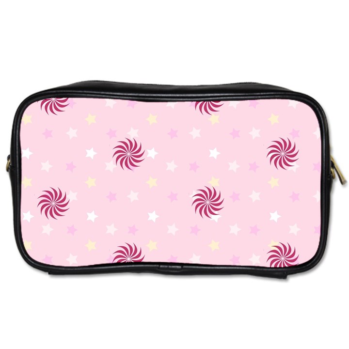 Star White Fan Pink Toiletries Bags 2-Side