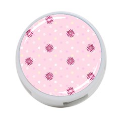 Star White Fan Pink 4-port Usb Hub (two Sides) 