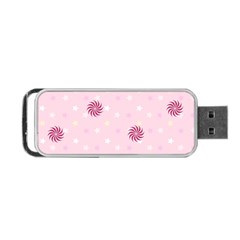 Star White Fan Pink Portable Usb Flash (one Side)