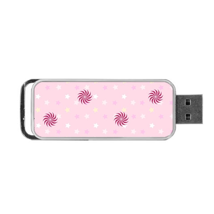 Star White Fan Pink Portable USB Flash (One Side)