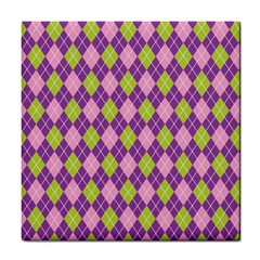 Plaid Triangle Line Wave Chevron Green Purple Grey Beauty Argyle Tile Coasters