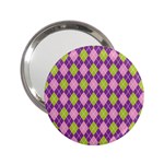 Plaid Triangle Line Wave Chevron Green Purple Grey Beauty Argyle 2.25  Handbag Mirrors Front