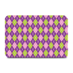 Plaid Triangle Line Wave Chevron Green Purple Grey Beauty Argyle Plate Mats by Alisyart