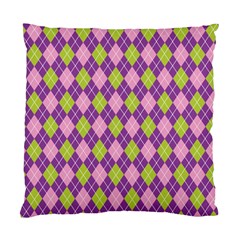 Plaid Triangle Line Wave Chevron Green Purple Grey Beauty Argyle Standard Cushion Case (one Side)