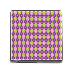 Plaid Triangle Line Wave Chevron Green Purple Grey Beauty Argyle Memory Card Reader (square)