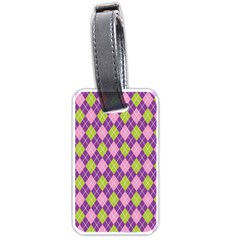 Plaid Triangle Line Wave Chevron Green Purple Grey Beauty Argyle Luggage Tags (one Side) 