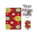 Sunflower Floral Red Yellow Black Circle Playing Cards 54 (Mini)  Front - DiamondK