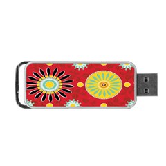 Sunflower Floral Red Yellow Black Circle Portable Usb Flash (two Sides) by Alisyart