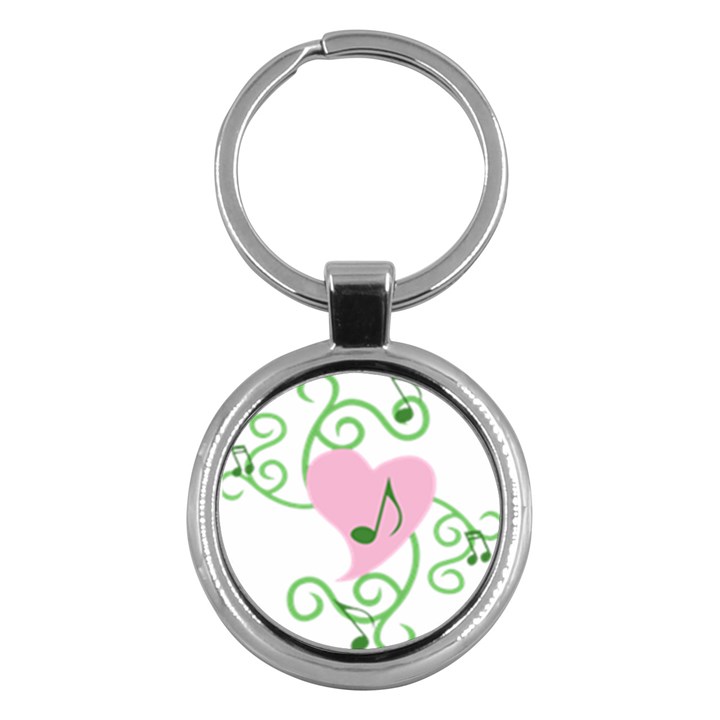 Sweetie Belle s Love Heart Music Note Leaf Green Pink Key Chains (Round) 