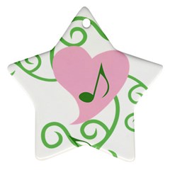 Sweetie Belle s Love Heart Music Note Leaf Green Pink Star Ornament (two Sides)