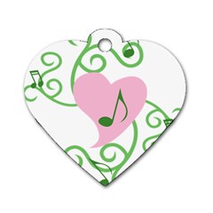 Sweetie Belle s Love Heart Music Note Leaf Green Pink Dog Tag Heart (one Side) by Alisyart