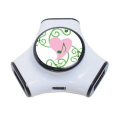 Sweetie Belle s Love Heart Music Note Leaf Green Pink 3-port Usb Hub