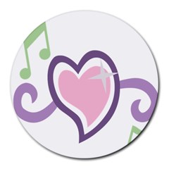 Sweetie Belle s Love Heart Star Music Note Green Pink Purple Round Mousepads