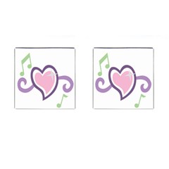 Sweetie Belle s Love Heart Star Music Note Green Pink Purple Cufflinks (square) by Alisyart