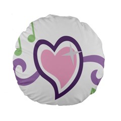 Sweetie Belle s Love Heart Star Music Note Green Pink Purple Standard 15  Premium Round Cushions by Alisyart