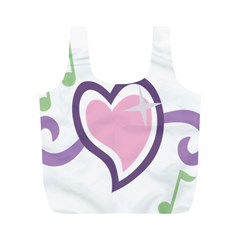 Sweetie Belle s Love Heart Star Music Note Green Pink Purple Full Print Recycle Bags (m)  by Alisyart