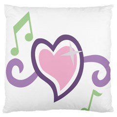 Sweetie Belle s Love Heart Star Music Note Green Pink Purple Large Flano Cushion Case (two Sides) by Alisyart