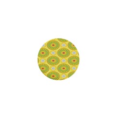 Sunflower Floral Yellow Blue Circle 1  Mini Buttons