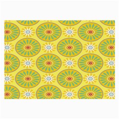 Sunflower Floral Yellow Blue Circle Large Glasses Cloth by Alisyart