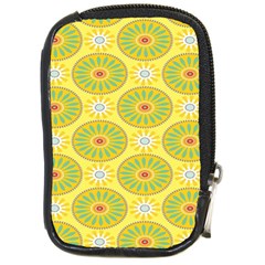 Sunflower Floral Yellow Blue Circle Compact Camera Cases