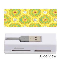 Sunflower Floral Yellow Blue Circle Memory Card Reader (stick) 