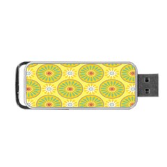 Sunflower Floral Yellow Blue Circle Portable Usb Flash (two Sides)