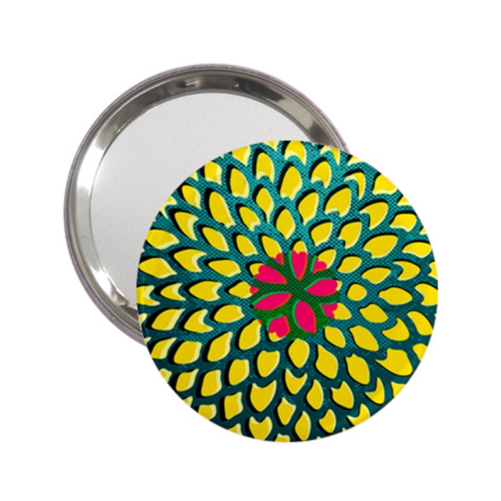 Sunflower Flower Floral Pink Yellow Green 2.25  Handbag Mirrors